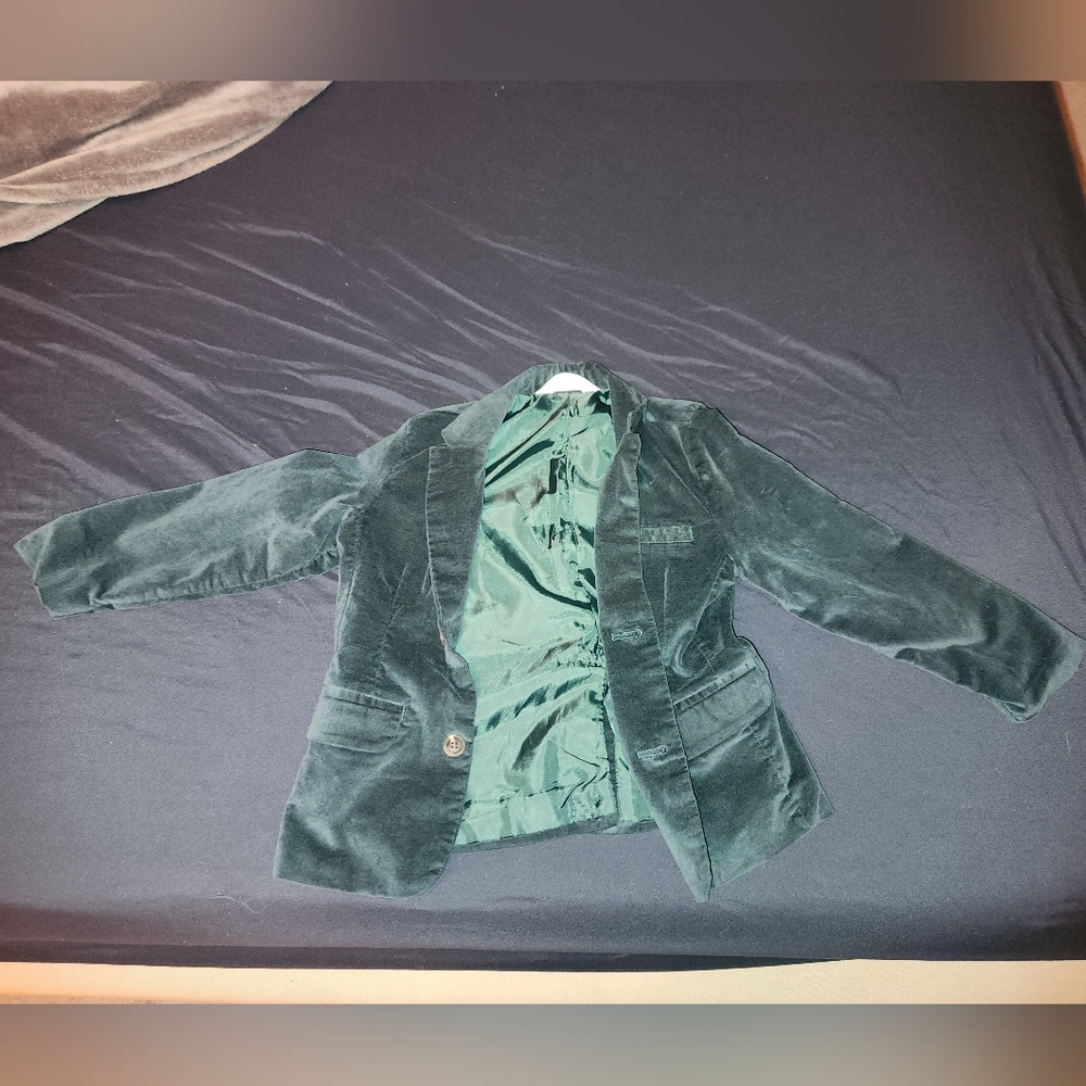 Cat & Jack Green Velvet Blazer 4T